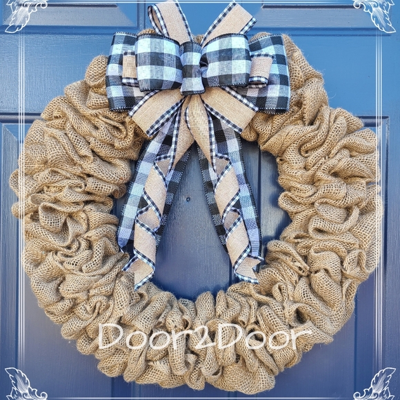 🖤🤍Buffalo Plaid 🤍🖤 Home Decor Wreath - Picture 1 of 1